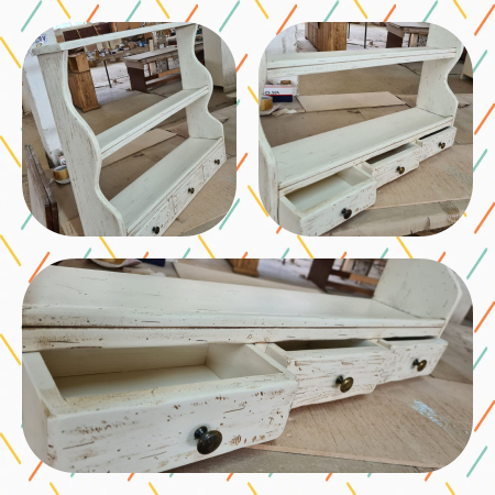 Corp suspendat, L79*18*H68 cm, 3 sertare, lemn masiv [6]