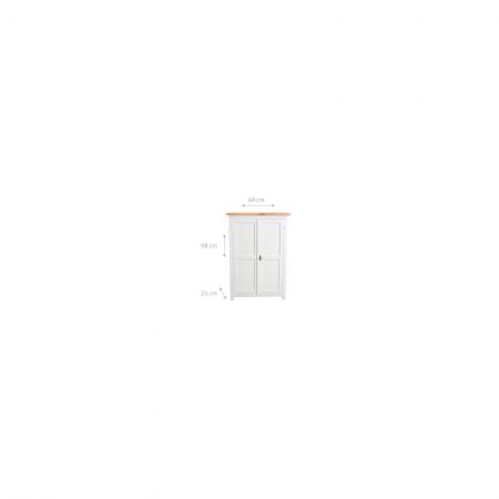 Dulap mic, L68*25*H98 cm, alb antic/natur,  lemn masiv [1]