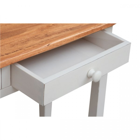 Masa consola, L73*36*H75 cm, alb/natur antichizat, lemn masiv [3]