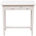 Mobila Birou - Masa consola, L73*36*H75 cm, alb antichizat, lemn masiv
