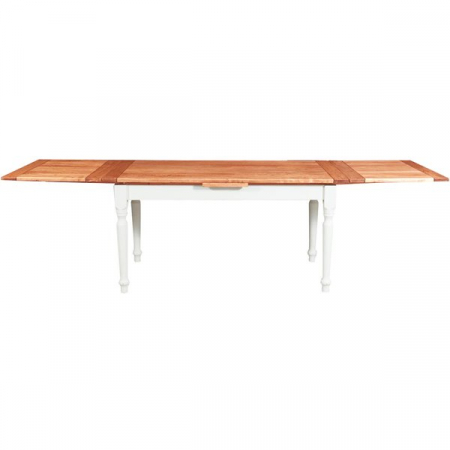 Masa extensibila, L160(290)*90*H80 cm,  alb antic/natur, lemn masiv [2]