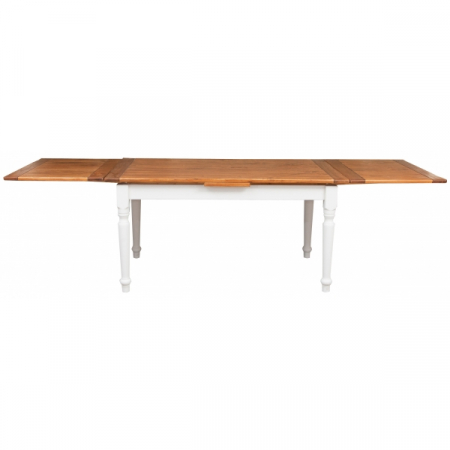 Masa extensibila, L160(290)*90*H80 cm, alb antic/nuc antichizat, lemn masiv [1]