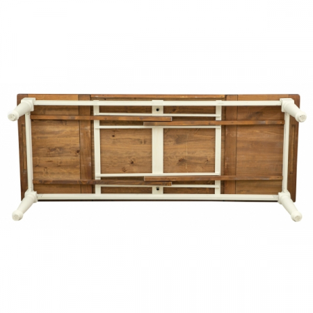 Masa extensibila, L250(380)*100*H80 cm, alb antic/patina, lemn masiv [8]