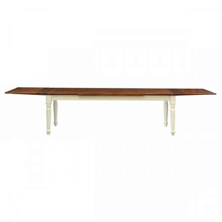 Masa extensibila, L250(380)*100*H80 cm, alb antic/patina, lemn masiv [3]