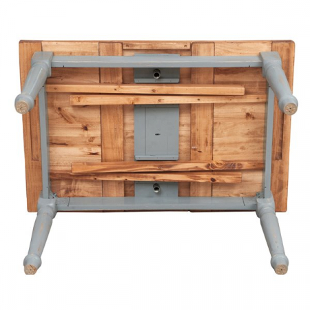 Masa extensibila, L120(210)*80*H80 cm, natur/gri antichizat, lemn masiv [7]