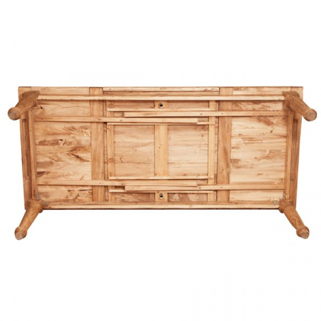 Masa extensibila, L250(380)*100*H80 cm, culoare natur antic, lemn masiv [8]