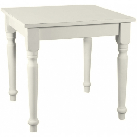 Masa Fixa fara Sertar - Masa fixa,  L80*80*H78 cm, culoare alb antic, Lemn Masiv
