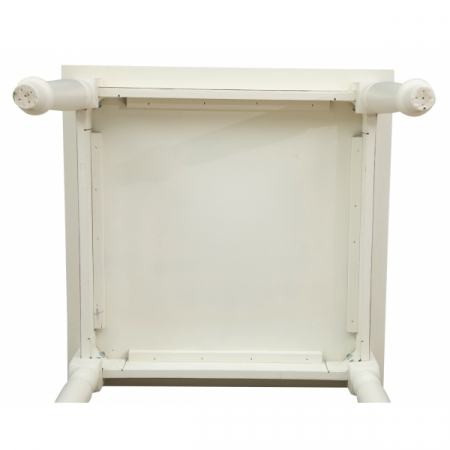 Masa fixa, L90 *90 *H78 cm, culoare alb antic, Lemn Masiv [7]