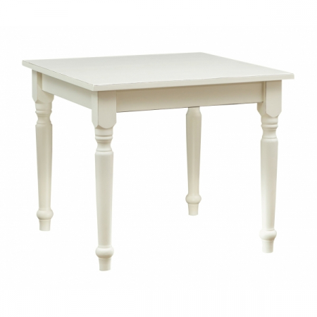 Masa Fixa fara Sertar - Masa fixa, L90 *90 *H78 cm, culoare alb antic, Lemn Masiv