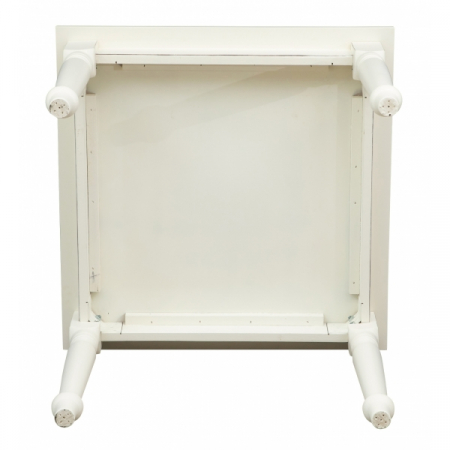 Masa fixa, L90 *90 *H78 cm, culoare alb antic, Lemn Masiv [5]