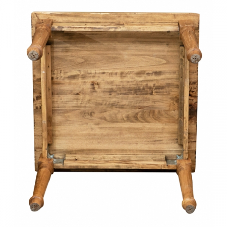 Masa fixa, L90 *90 *H78 cm, culoare natur antichizat, Lemn Masiv [5]