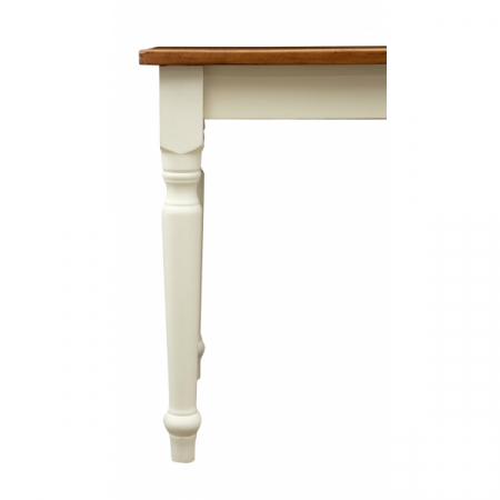 Masa fixa, L 70*70*H78 cm,  culoare nuc/alb antic, Lemn Masiv [3]
