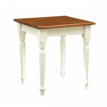 Masa Fixa fara Sertar - Masa fixa, L 70*70*H78 cm,  culoare nuc/alb antic, Lemn Masiv