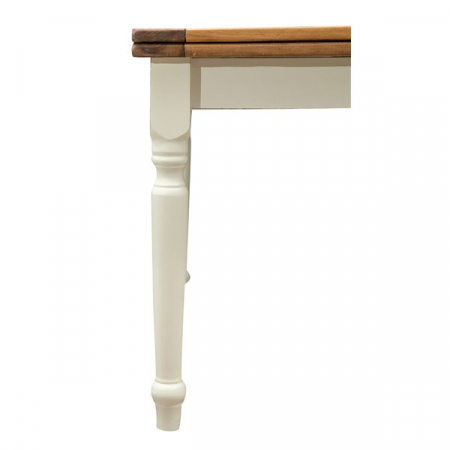 Masa pliabila,  L120(240)*120*80 cm, culoare natur/alb antic, Lemn masiv [3]