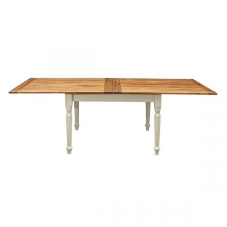 Masa pliabila,  L120(240)*120*80 cm, culoare natur/alb antic, Lemn masiv [4]