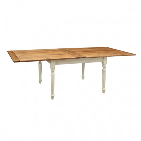 Masa pliabila,  L120(240)*120*80 cm, culoare natur/alb antic, Lemn masiv [5]