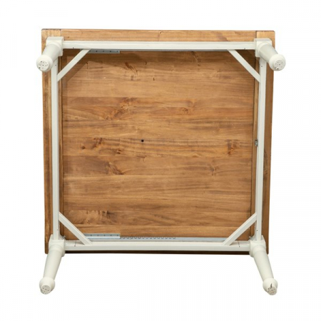 Masa pliabila,  L120(240)*120*80 cm, culoare natur/alb antic, Lemn masiv [10]