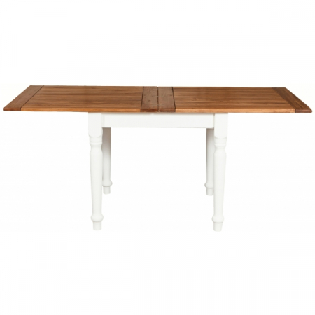 Masa pliabila, L90(180)*90*H80 cm, culoare natur/alb antic, Lemn masiv [5]