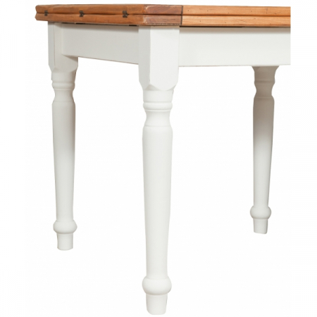 Masa pliabila, L90(180)*90*H80 cm, culoare natur/alb antic, Lemn masiv [4]