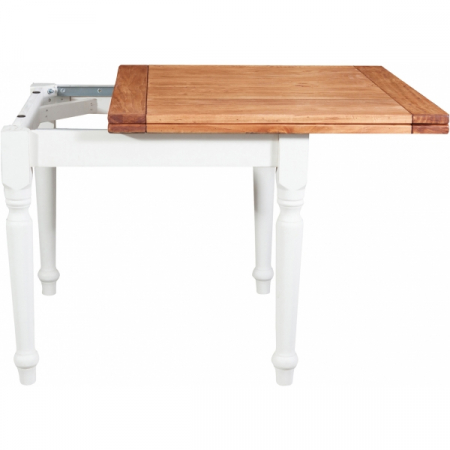 Masa pliabila, L90(180)*90*H80 cm, culoare natur/alb antic, Lemn masiv [1]