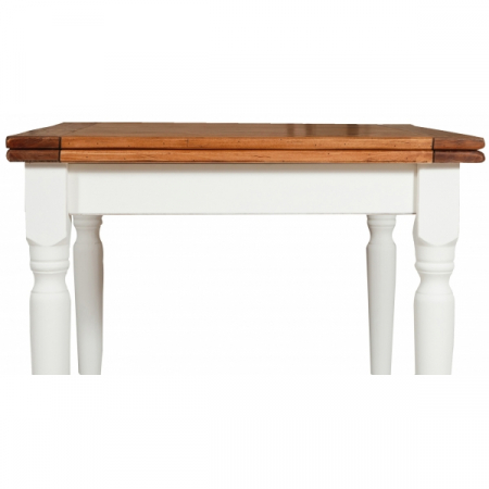 Masa pliabila, L90(180)*90*H80 cm, culoare natur/alb antic, Lemn masiv [2]