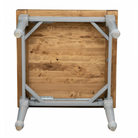 Masa pliabila, L90(180)*90*H80 cm, culoare natur/gri antic, Lemn masiv [9]
