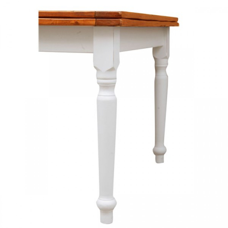 Masa pliabila,  L120(240)*120*H80 cm, culoare nuc/alb antic, Lemn masiv [6]