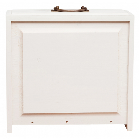 Noptiera, L45*36*H70 cm,  alb antichizat/natur, lemn masiv [6]