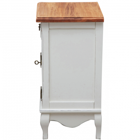 Noptiera, L46*36*H70 cm,  alb antichizat/natur, lemn masiv [6]