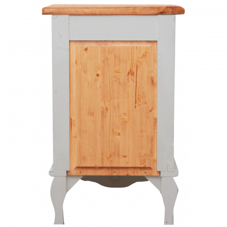 Noptiera, L46*36*H70 cm,  alb antichizat/natur, lemn masiv [7]