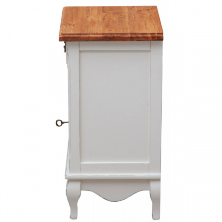 Noptiera,  L46*36*H70 cm, alb antichizat/natur,  lemn masiv [5]