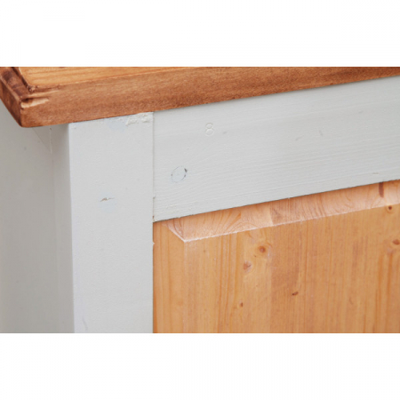 Noptiera,  L46*36*H70 cm, alb antichizat/natur,  lemn masiv [8]