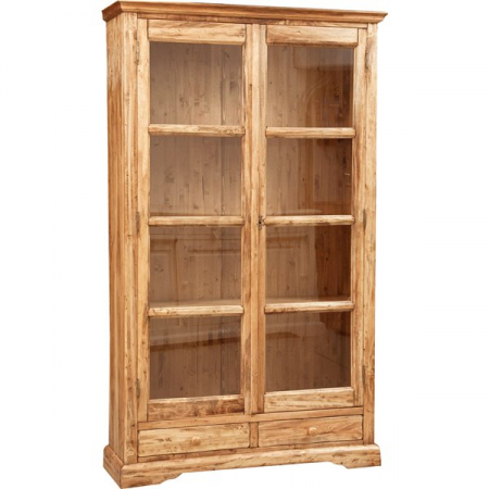 Vitrina,  L109*36*H180 cm, 2 usi 2 sertare, lemn masiv [1]