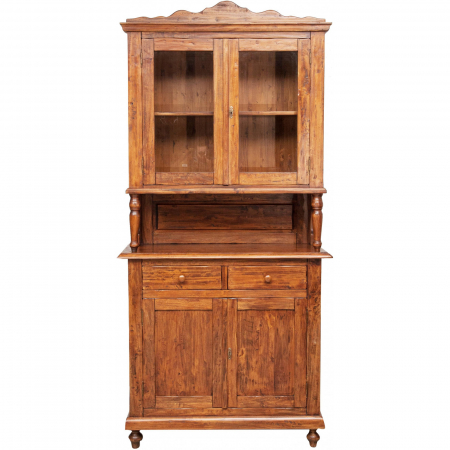Vitrina 2 usi 2 sertare, L107* 43* H238 cm, lemn masiv Vitrine - Vitrina 2 usi 2 sertare, L107* 43* H238 cm, lemn masiv