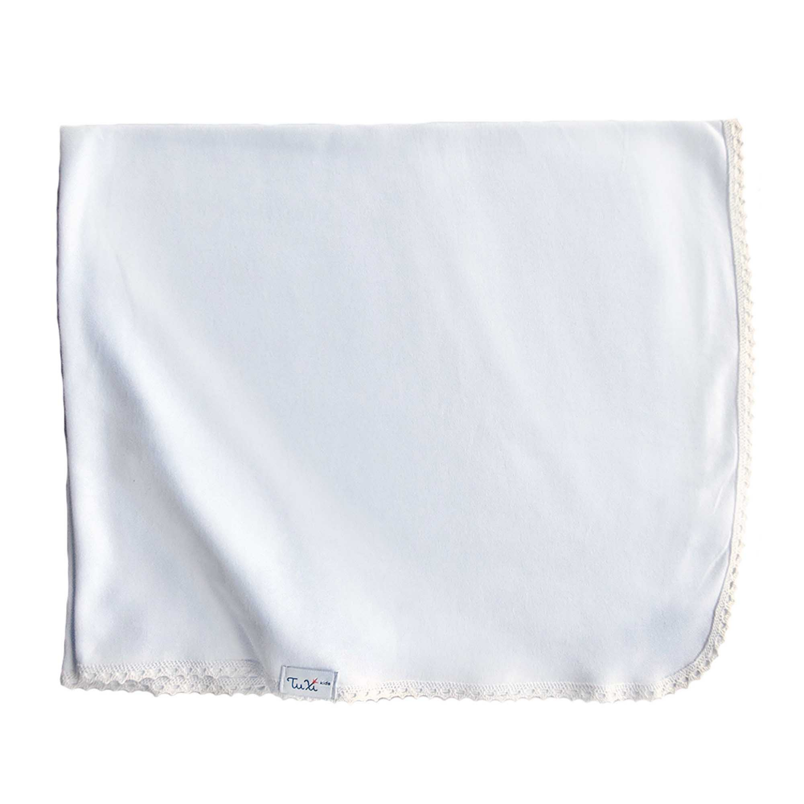 Paturica alba din bumbac cu dantela, de vara, pentru bebelusi, Vise Placute, Tuxi Bebe
