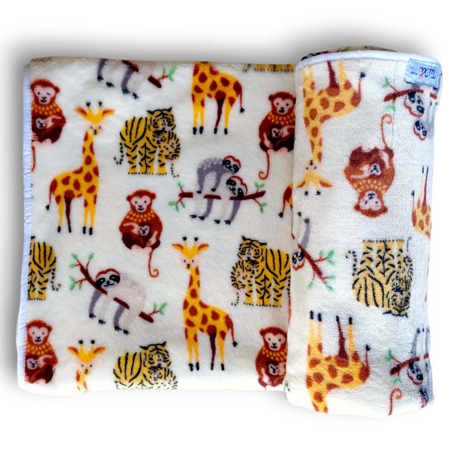 Paturica moale pentru bebelusi, Cozy Fleece, Tuxi Bebe, 70x90cm, jungla