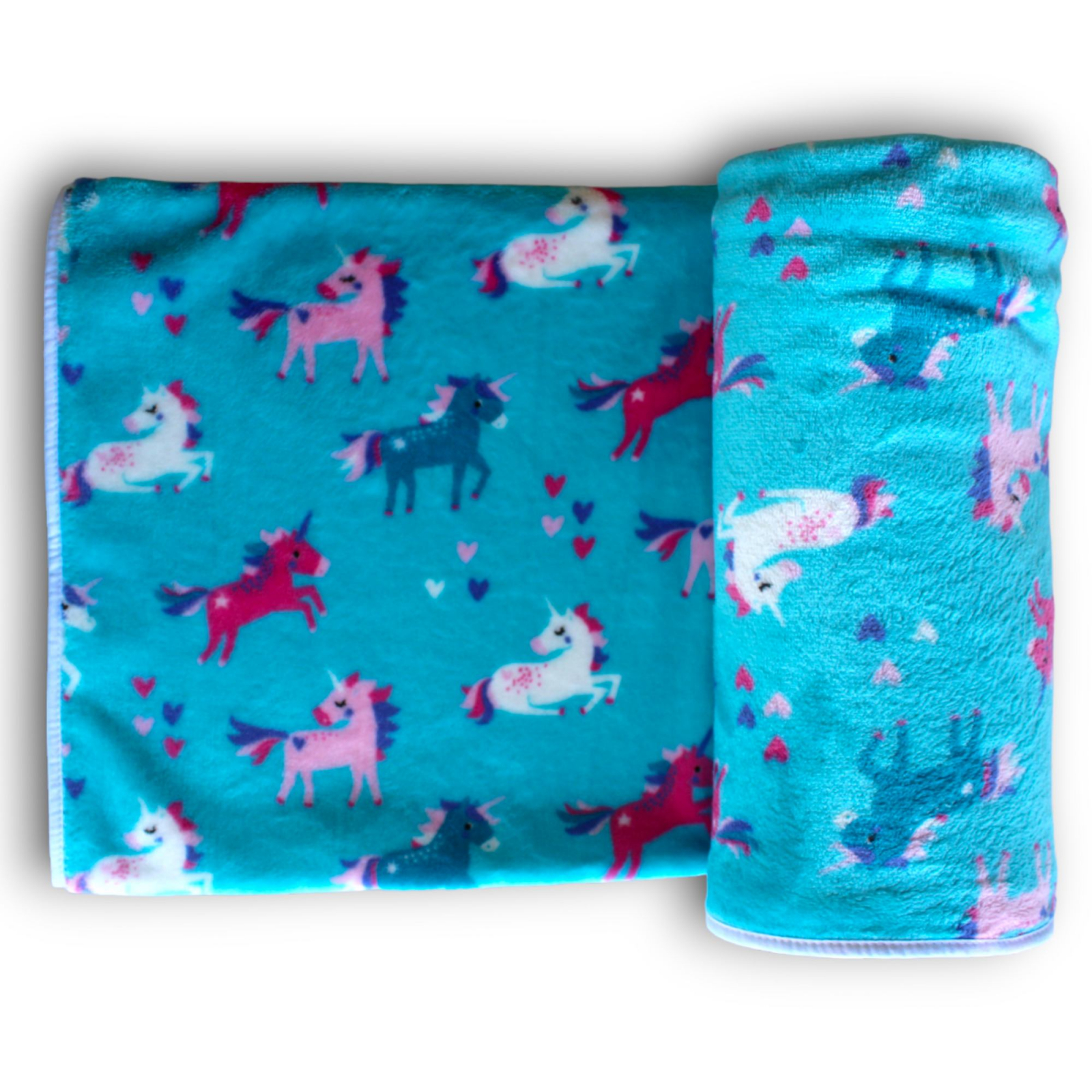 Paturica moale pentru bebelusi, Cozy Fleece, Tuxi Bebe, 70x90cm,  unicorni