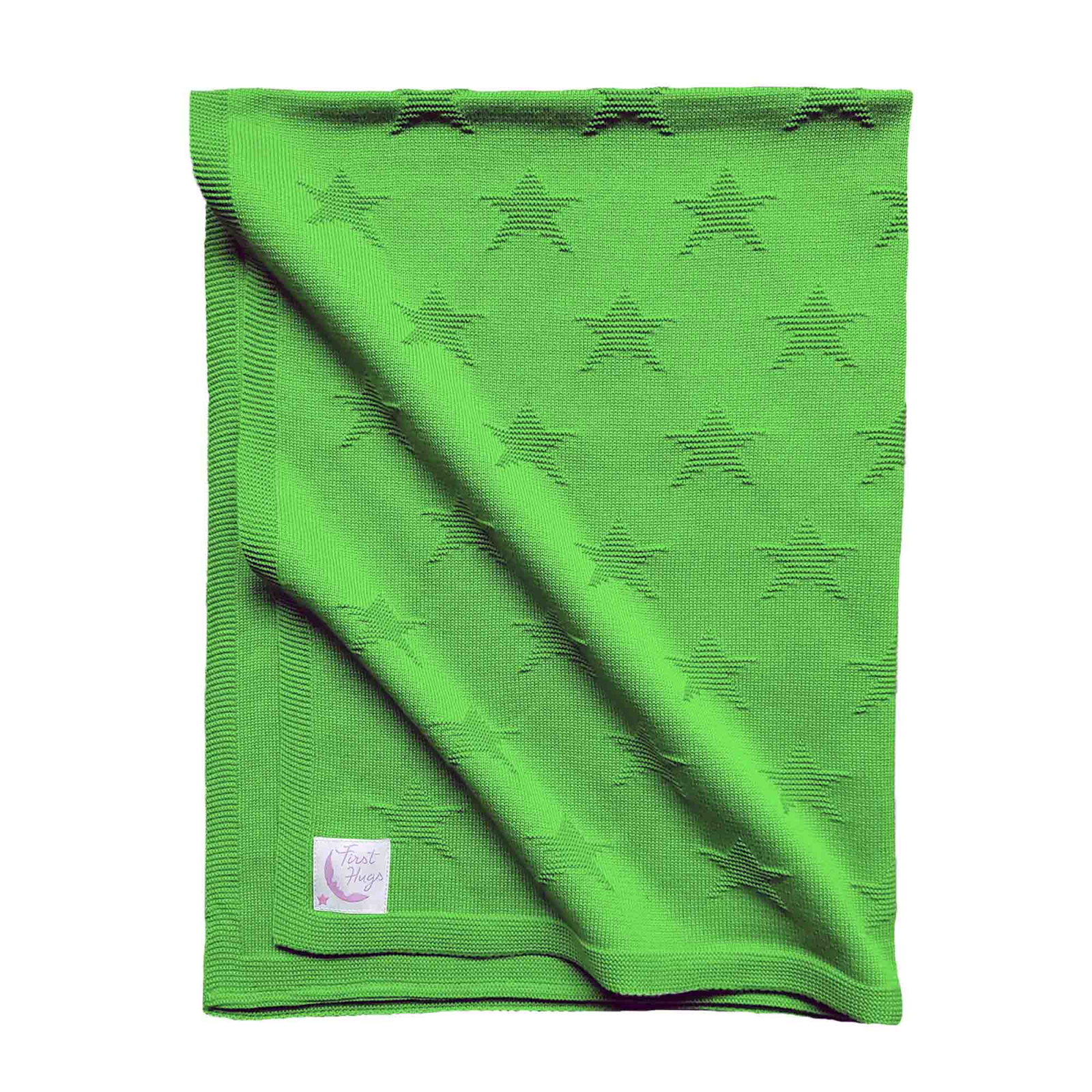 Paturica tricotata pentru bebelusi, 80x100 cm, new star, Tuxi Bebe, Lime