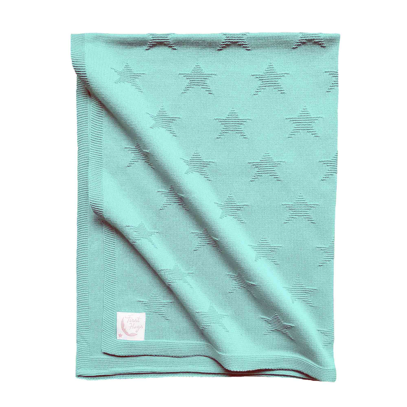 Paturica tricotata pentru bebelusi, 80x100 cm, new star, Tuxi Bebe, mint