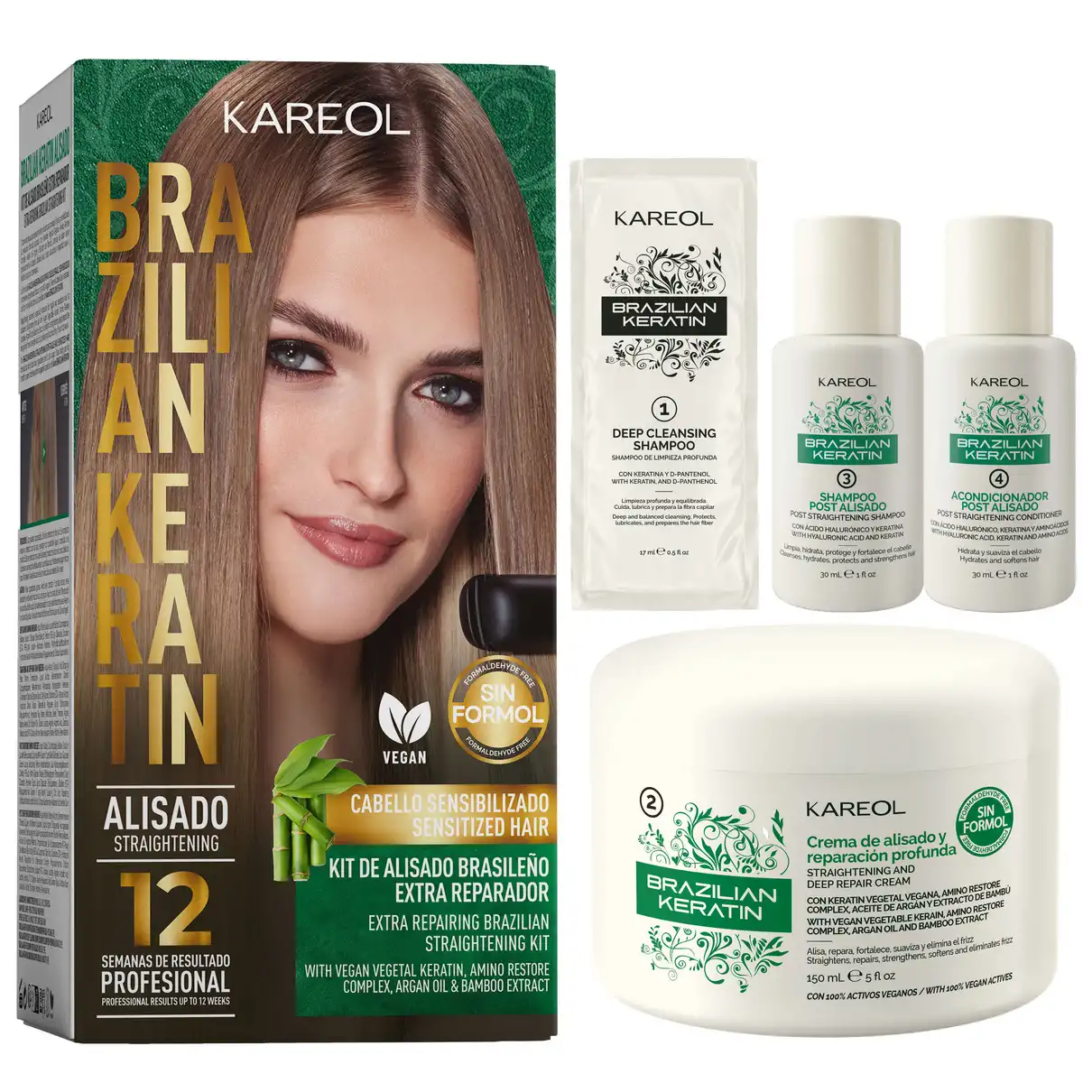 Set de indreptare a parului brazilian, Kareol, Pentru par sensibil si deteriorat [2]