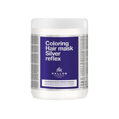 Măști pentru păr - Kallos Silver Reflex Hair Mask masca de neutralizare pentru par blond platinat si grizonat 1000 ml