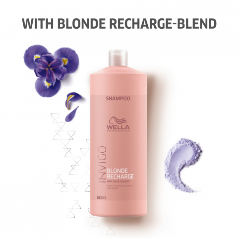 Șampoane profesionale - Sampon Wella Professionals Invigo Color Recharge Cool Blonde pentru neutralizarea tonurilor de galben, 1000 ml