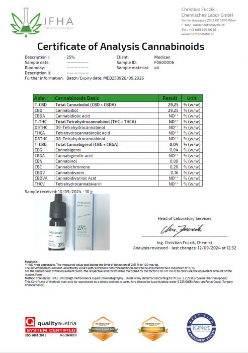 Ulei CBD 25%, 2500mg, Full Spectrum, Premium, 10ml [5]