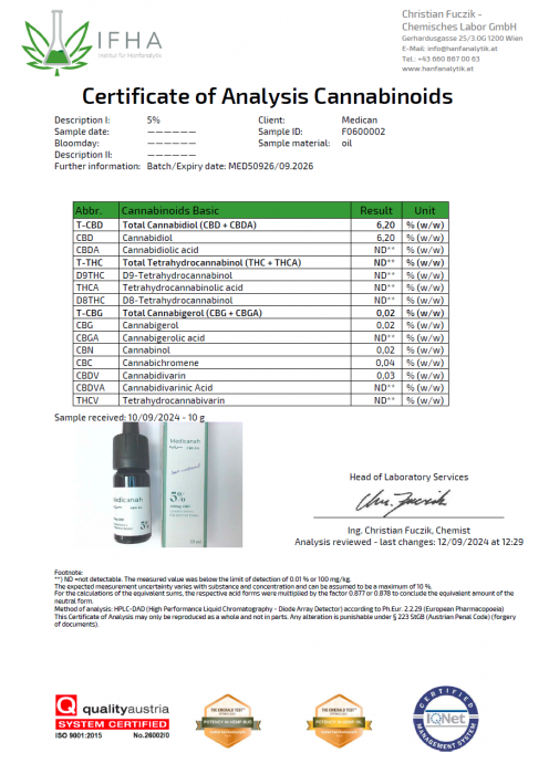 Ulei CBD 5%, 500mg, Full Spectrum, Premium, 10ml [5]