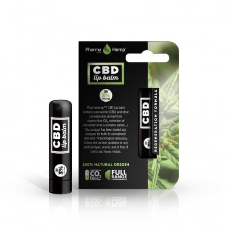 Cosmetice CBD - Balsam de buze CBD 3% Full Spectrum, PharmaHemp