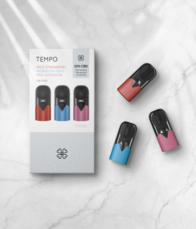 E-Lichid CBD 10%, Tempo, Classic Pods x3 [1]