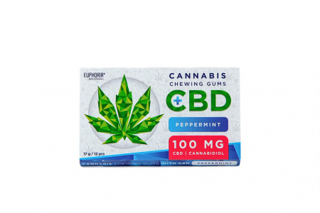 Dulciuri CBD - Guma de mestecat CBD, Euphoria, 100mg, Menta