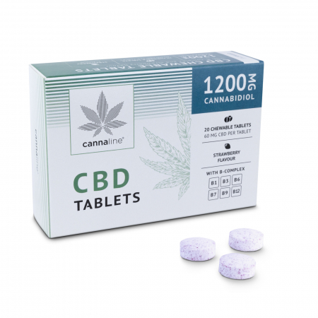 Dulciuri CBD - Tablete CBD, Aroma capsuni, 20 buc, 1200mg