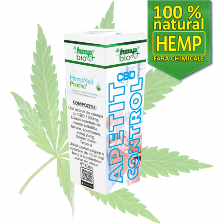 Ulei CBD - Ulei de Canepa Ozonat CBD 1000mg, Apetite Control, HempMedPharma, 10ml