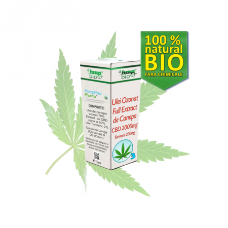 Ulei CBD - Ulei de Canepa Ozonat CBD 20%, 2000mg, HempMedPharma, 10ml